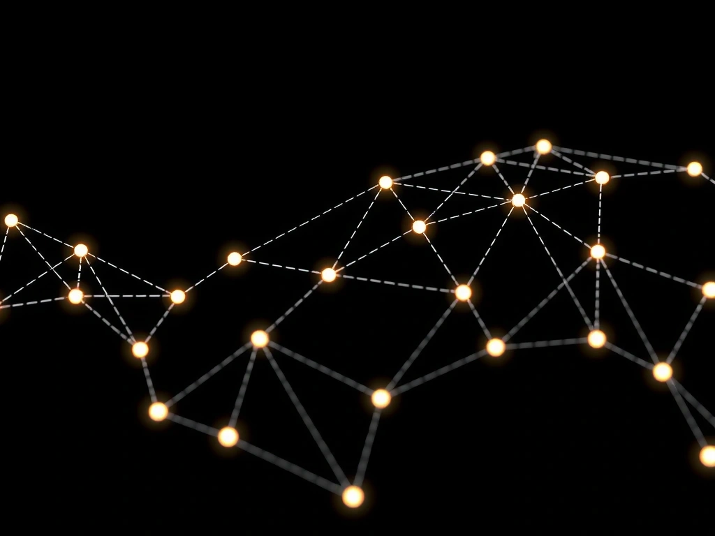 Abstract network visualization representing data flow