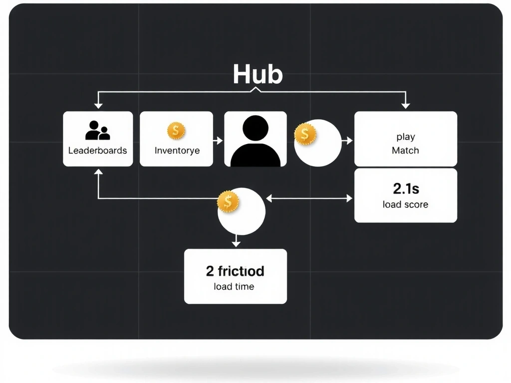 Game interface flow diagram with friction scores annotated